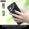 thumbnail image 2 of Finger Ring Wrist Band Phone Case Compatible with Samsung Galaxy S25 for Women Girls, Adjustable Wristband Kickstand [Stand Function] PU Leather Case Cover for Samsung Galaxy S25, Black, 2 of 8