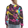 thumbnail image 7 of Xecao Neon Gothic Skull Moon Pattern Hoodies for Women Sweatshirts Long Sleeve Sweatshirts Pullover Outfits with Pocket-Medium, 7 of 7
