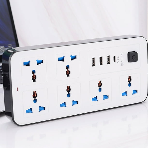 Power Strip With 6 AC Sockets & 3 USB 1 Type C Port 6FT