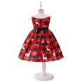 thumbnail image 3 of Girls Christmas Dress Red Swing Long Sleeve Dress Printed Tea-Party Xmas Dresses Casual A-Line Fall Dresses, Red, 5 Years, 3 of 6