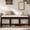 Brown, variant on 48" Retro Entryway Shoe Storage Bench with Rattan Drawers & Removable Button-Tufted Cushion, Black