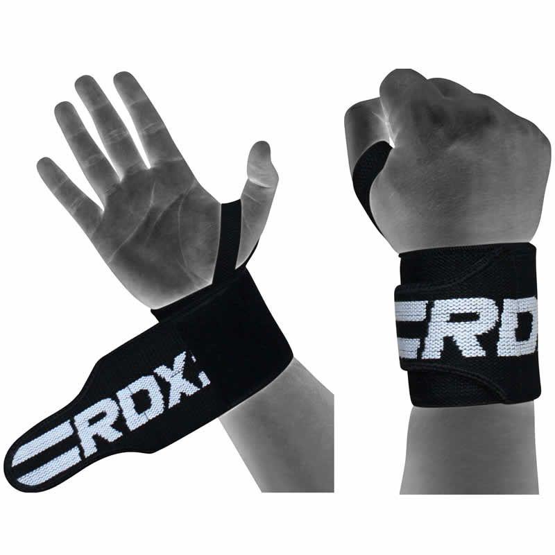 RDX PRO WEIGHT LIFTING GYM WRIST SUPPORT WRAP BLACK