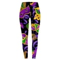 thumbnail image 4 of Arlun Mardi Gras Shiny Print Leggings for Women High Waist Tummy Control Yoga Pants New Carnival Patterned Tights Lifting Slim Fitting Sports Fitness Casual Pants 2-Purple S, 4 of 4