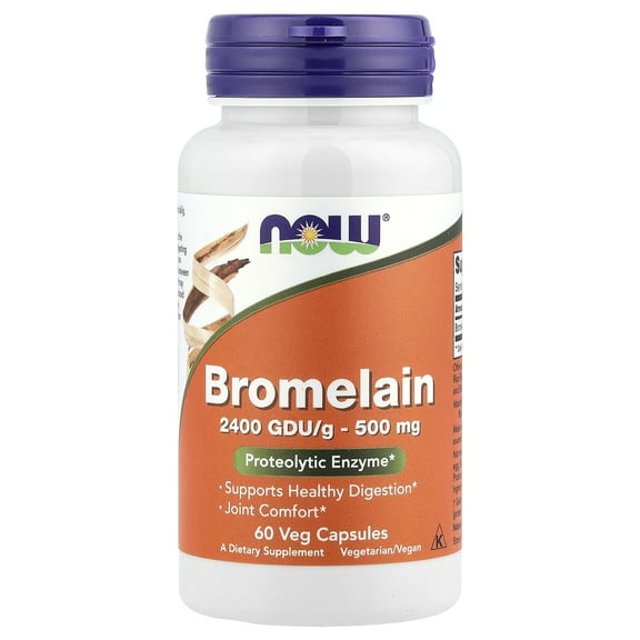NOW Foods Bromelain, 500 mg, 60 Veg Capsules