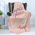 thumbnail image 4 of Romantic Soft Flannel Fleece Throw Blanket, Valentine's Day Love Typography with a Soft Color Palette Romantic Pattern, Cozy Plush for Indoor and Outdoor Use, 50" x 60", Multicolor, by Ambesonne, 4 of 5