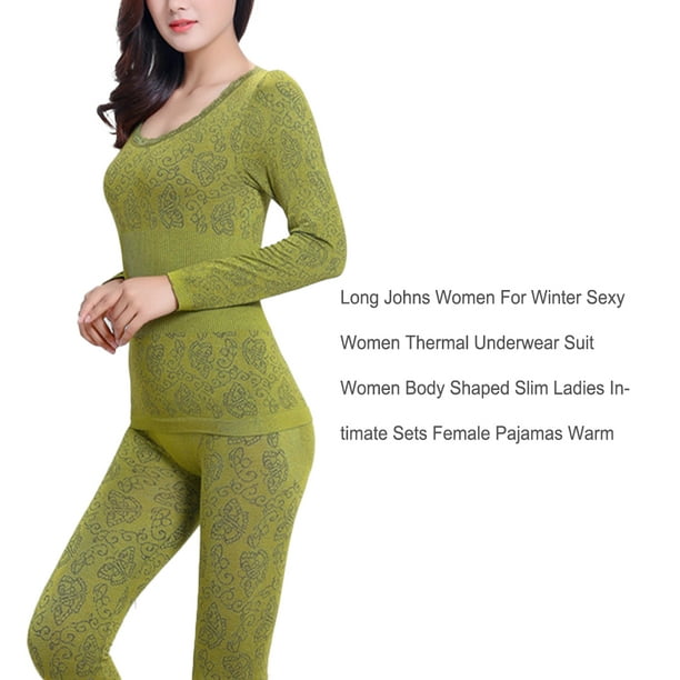 Thermal Underwear Suit Simple Style Thermal Underwear Suit Clothes  Accessory Women Solid Color Winter Warm Clothing Bodies Warmer Woman  Undershirt