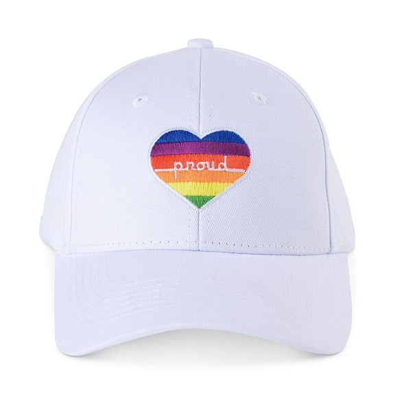 The Phluid Project Rainbow Heart Baseball Cap, White
