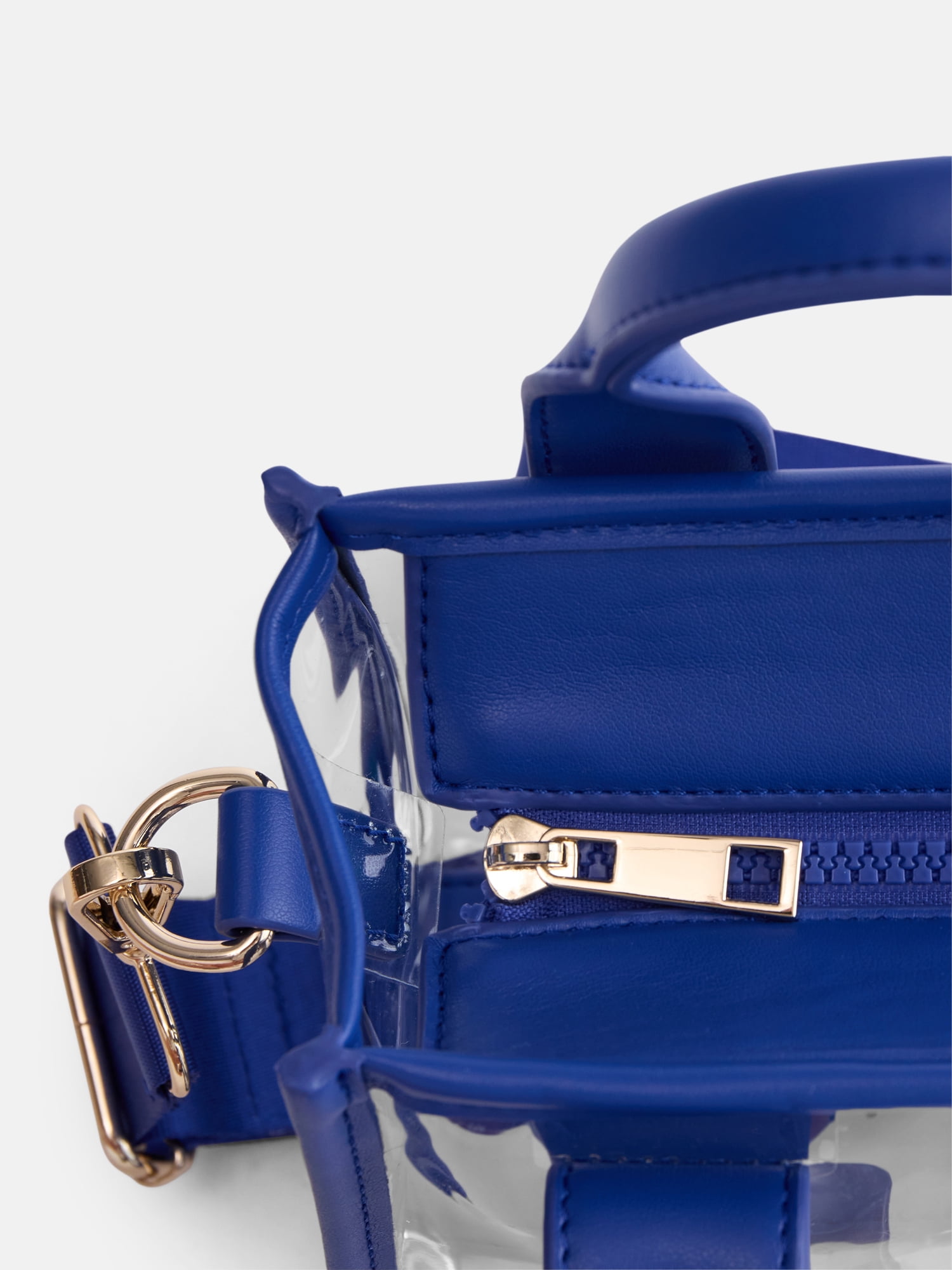 No Boundaries Women's Game Day Clear Boxy Mini Tote Bag, Cobalt