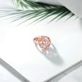 thumbnail image 4 of Gem Stone King 18K Rose Gold Plated Silver Round White Topaz Flower Blossom Ring for Women (1.63 Cttw, Gemstone November Birthstone, Size 9), 4 of 4