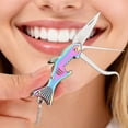 thumbnail image 7 of KRQAP Multifunctional Foldable Keychain Stainless Steel Toothpick Knife Pick Teeth Carry-fine Tooth Hook Crochet Can Open Bottle Buckle Teeth, Home Improvement Clearance, 7 of 7