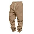 thumbnail image 3 of Chiccall Mens Fleece Sweatpants Cargo Pants Solid Athletic Workout Running Joggers with Pockets, 3 of 7