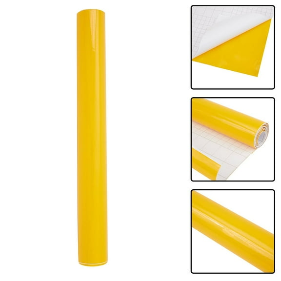 Super Gloss Yellow Vinyl Film Wrap Car Sticker Decal Air Bubble 30*150cm