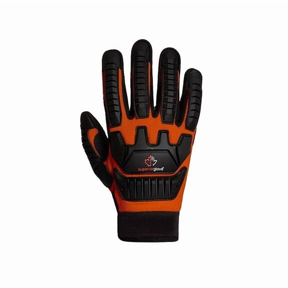 ClutchGear Work Gloves, TenActiv Palm, PVC Back, S (7), Black/Orange