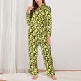 thumbnail image 2 of Balery Avocado Conjunto de Pijama con Estampado para Mujer, Conjunto de Dos Piezas con Manga Larga, Ropa de Dormir Suave con Bolsillos, Pijamas Cómodos-Small, 2 of 7