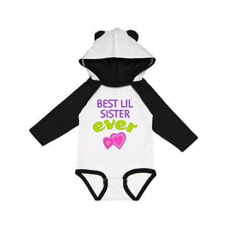 

Inktastic Best Lil Sister Ever Gift Baby Girl Long Sleeve Bodysuit