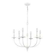 Elk Home 25-Inch Wide Hartford Chandelier, Traditional-Farmhouse White