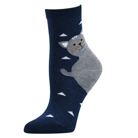 

Zlekejiko Pattern Comfortable Socks Casual Cat Print Women Socks Lady Cotton Socks