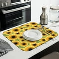 thumbnail image 3 of Bright Floral Dish Drying Pad with Sunflowers Microfiber Kitchen Mat Absorbent Foldable Rack Drainer 16x18 Inch, 3 of 7