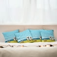 thumbnail image 3 of Ambesonne Summer Throw Pillow Cover 4 Pack, Coastline Clouds Scenery, 18", Aqua Navy Yellow, 3 of 6