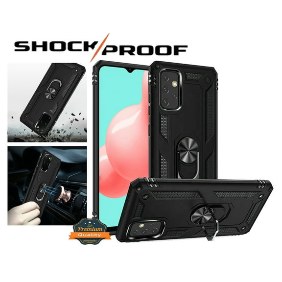 For Apple iPhone 16e Hybrid Shockproof Durable 360 Degree Rotatable Ring Stand Holder Kickstand Fit Magnetic Car Mount Cover, XPM Phone Case [Black]