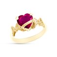thumbnail image 3 of Heart Shape Simulated Ruby In 14K Yellow Gold Over 925 Sterling Silver Ring Size 9.5, 3 of 5