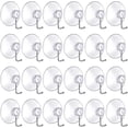 thumbnail image 1 of 24Pcs 40mm Small Suction Cups with Hooks Heavy Duty Clear Plastic Suction Hooks Door Glass Windows Sucker Hooks for Bathroom Hanging Lights Door Sucker Hooks for Wreath Kitchen Wall Shower Towel Hooks, 1 of 5