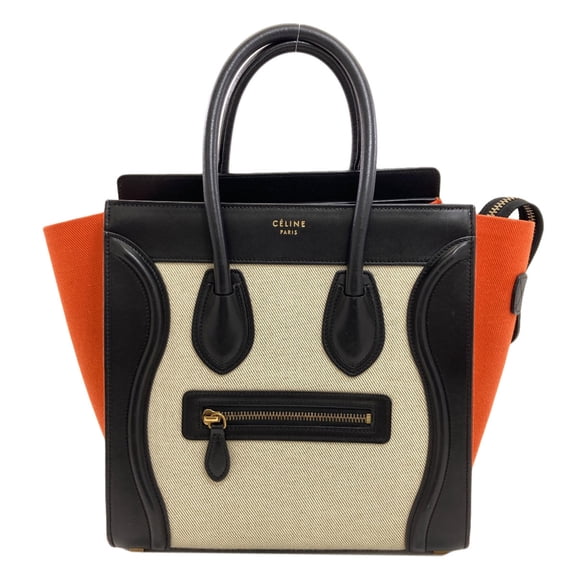 Pre-Owned Celine Luggage Micro Handbag, Canvas/Leather, Women's CELINE