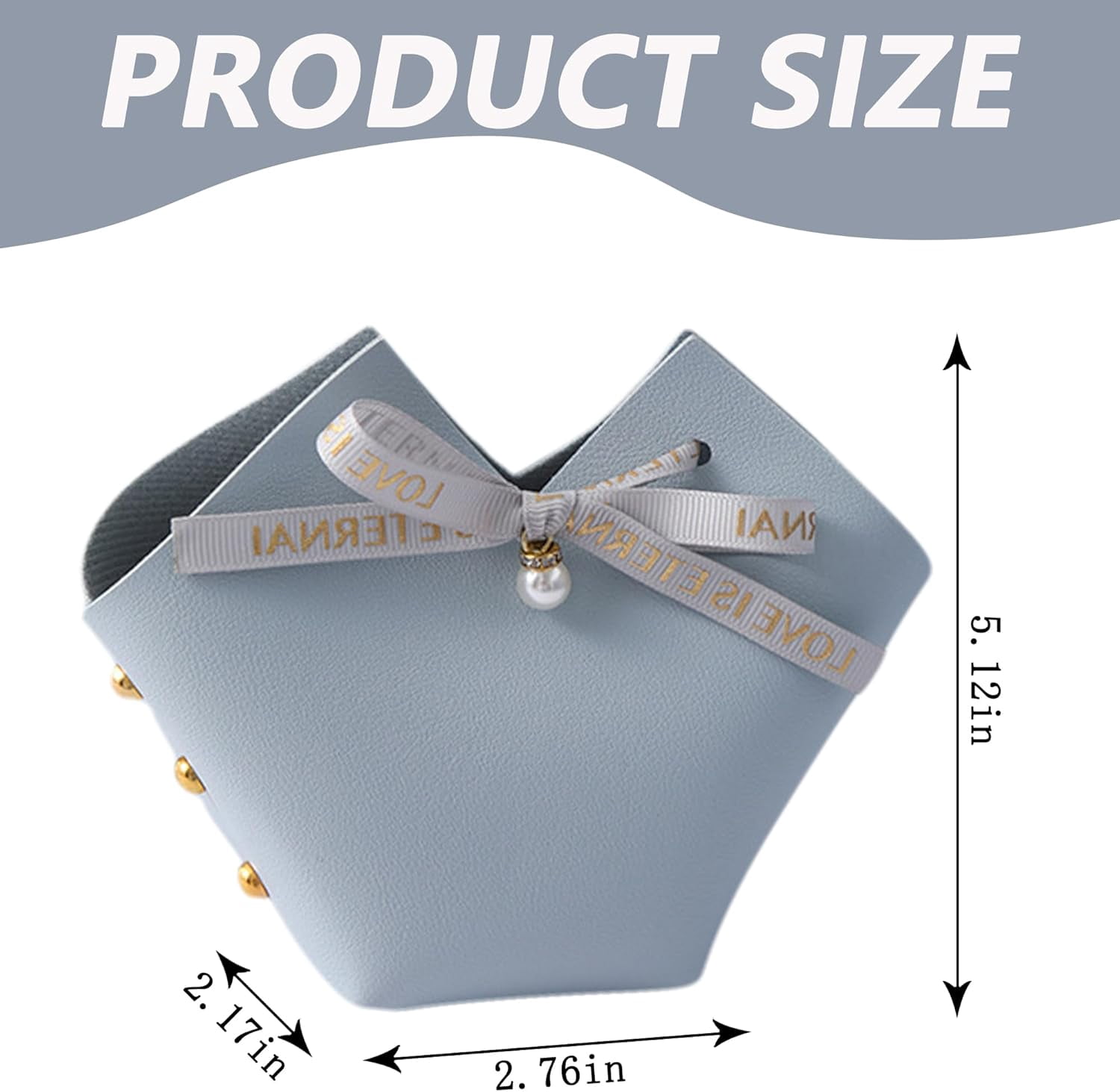 10 Pack Leather Bowknot Gift Boxes: Party Favor Bag Candy Gift Party Favor Boxes, Mini Gift Bags with Handles, Reusable Gift Bag for Baby Showers Wedding Christmas Party Valentines's Day (Blue)