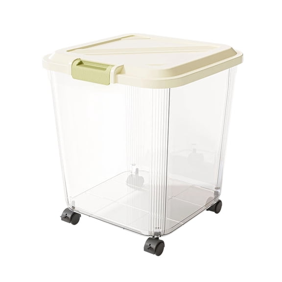 Large Capacity Pet Food Storage Container Designed for Dog Food with Rolling Wheels for Convenient Mobility Ideal for All Dog Breeds
