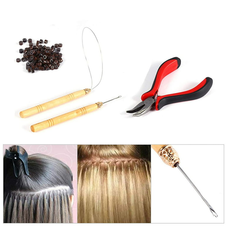Hair Tinsel Strands Kit With Silicone Rings Beads - Temu