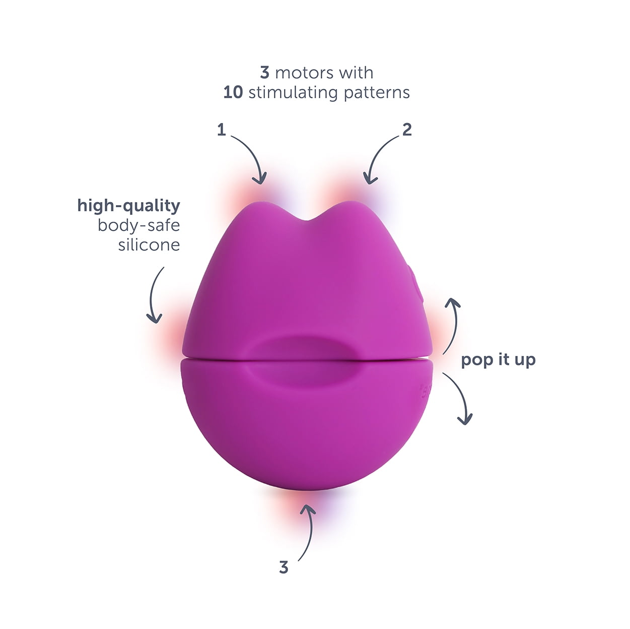 plusOne Travel Vibrating Pop-up Vibe, 10&nbsp;Vibration Settings,&nbsp;Waterproof