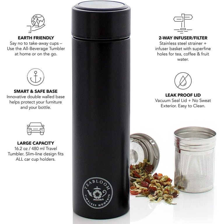 Insulated Cup with Filter Tea Maker Stainless Steel Thermos Bottle
