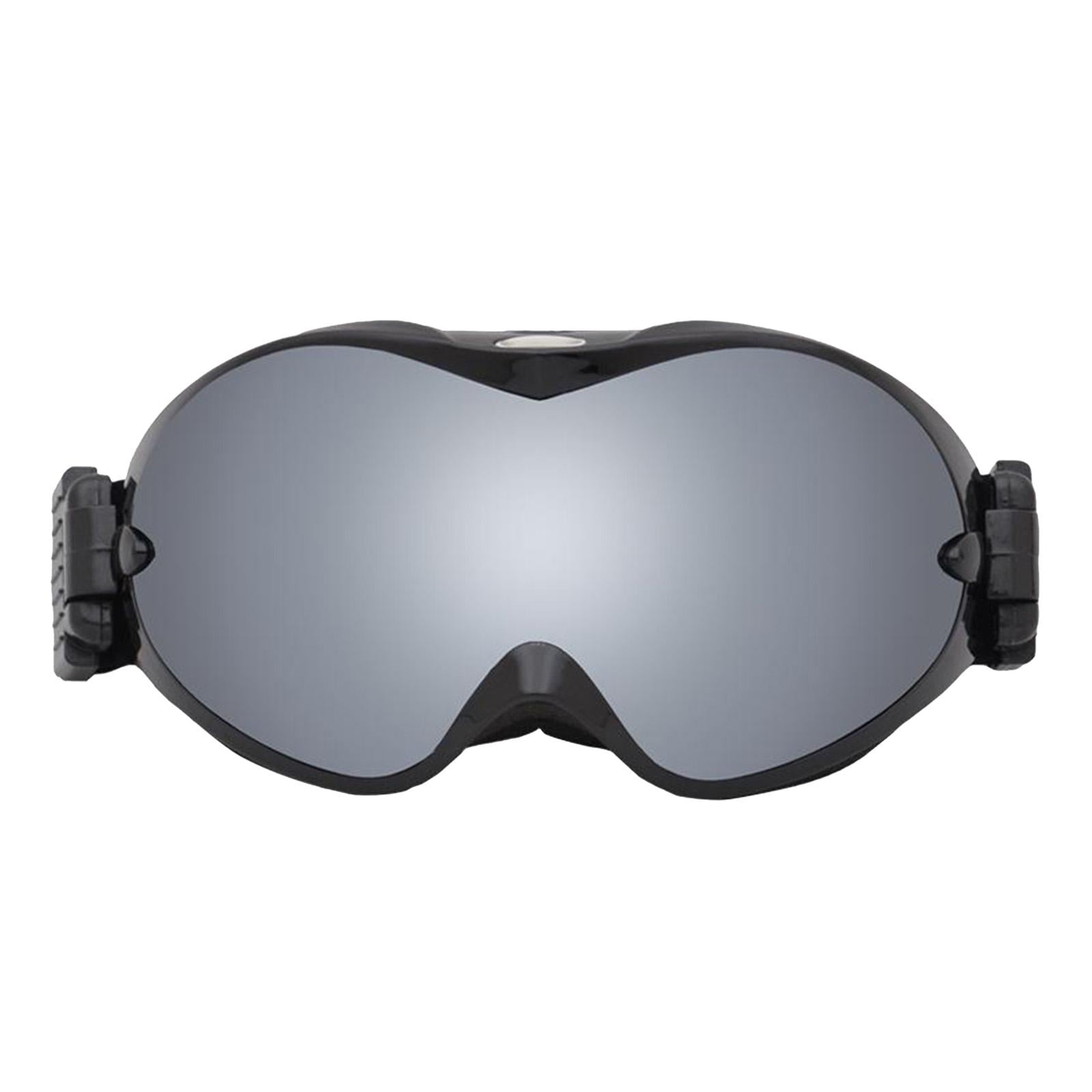Skiing Goggles Anti Fog Double-Lens UV400 Matte Black Frame Lens Silver 