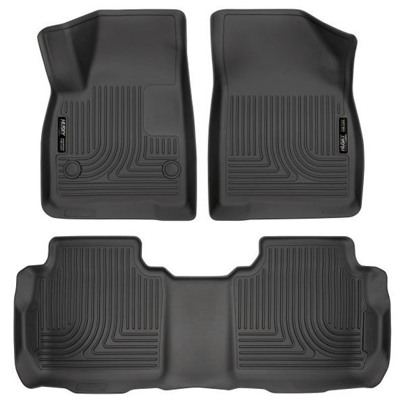 Husky Liner Floor Liner 99141 WeatherBeater; Molded Fit; Smooth Arcing Ribs/Raised Heel Pad; Black; TPO Thermoplastic Olefin; 3 Piece