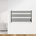 thumbnail image 2 of Amplia Dual 12-Bar Hardwired and Plug-In Electric Towel Warmer in Matte Black, 2 of 6