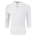 thumbnail image 2 of H2H Mens Casual 3/4 Sleeves Slim Fit Henley T-shirts, 2 of 6