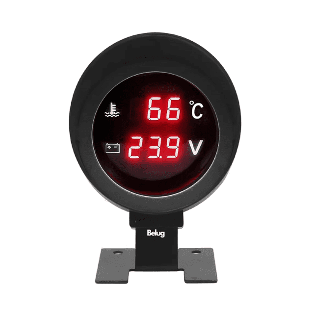 2en1 Medidor Temperatura Belug Auto Digital Voltimetro Con Sensor Negro
