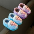 thumbnail image 2 of Disney Princess Elsa Winter Children's Heel Cotton Slippers Girls' Warm Frozen Kids' Cotton Black Purple Flats Shoes Size 24-40, 2 of 4