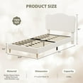 thumbnail image 6 of Memoryfield Twin Size Bed Frame with Upholstered Headboard, Low Profile Platform, Heavy Duty, Wooden Slats, Noise-Free, No Box Spring Needed, Beige, 6 of 9