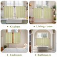 thumbnail image 6 of Yellow Striped Tier Curtains, Modern Simple Farmhouse Beige Vintage Light Filtering Kitchen Curtains, 2Pcs Rod Pocket Half Window Treatments Panels for Sink Cafe Cabinet Basement 27.5x45 Inches, 6 of 9