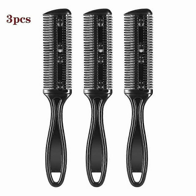 Peine recortador ZHAOCHENG para cortar el pelo doble cara acero inoxidable paquete de 3 Negro