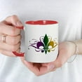 thumbnail image 5 of CafePress - Purple Green Yellow Swirl Fleur De Lis Mug - 11 oz Ceramic Mug - Novelty Coffee Tea Cup, 5 of 6