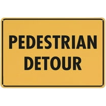 Pedestrians Detour Sign Outdoor Metal Sign - Metal Signs for Business, Workplace, Office, Home, Delivery Signs, Road Signs, Garden Signs,8X12Inch