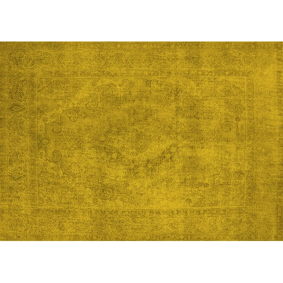 Ahgly Company Indoor Rectangle Oriental Yellow Industrial Area Rugs, 4' x 6'