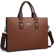 BOSTANTEN Leather Briefcase Office Laptop Business Lawyers Bags for Men & Women Coffee