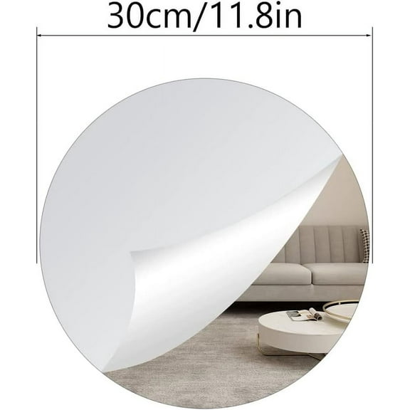 Frameless Round Mirror For Contemporary Home Decor, Easy Adhesive Installation On Smooth Surfaces, High-Definition Distortion-Free Reflection, Suitable For Modern Style Interiors,