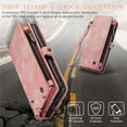 thumbnail image 6 of CaseMe Leather Case for Samsung Galaxy A52,2 in 1 Detachable Wallet Case with 8-Card Holder Zipper Bills Slot,Magnetic Shockproof Flip Leather Cover Zipper Pocket Phone Cases,Pink,For Galaxy A52, 6 of 10