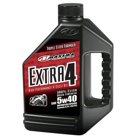 Maxima ( Extra4 5W-40 Synthetic 4T Motorcycle Engine Oil 1 Gallon Jug, Red