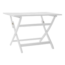 Benjara Cami Outdoor Foldable Dining Table- Rectangular 44 Inch- White Wood