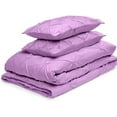 thumbnail image 4 of Cloud Fino Luxurious Pinch Pleated Duvet Cover Set 100% Egyption Cotton 600 Thread Count Pintuck Design Decorative Soft Bedsheet Set(Lilac,King/California King), 4 of 6